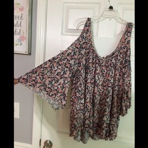 Torrid Cold Shoulder Floral Top